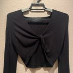 Urban Outfitters Women’s Black Twist Front Cropped Sweater Long Sleeves Size XS Photo 4