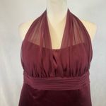 David's Bridal David’s Bridal satin and chiffon burgundy wine halter maxi dress size 16 Photo 1