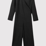COS Womens Jumpsuit Black Wool Wrap V Neck Long Sleeve Straight Tailored Size 6 Photo 0