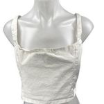 Princess Polly  White Sleeveless Zip Cami Camisole Bandeau Crop Tank Top Size 12 Photo 0