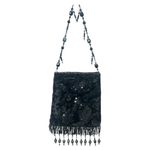 Todd Anthony Black Beaded Sequin Evening Bag Vintage Flapper Purse Photo 1