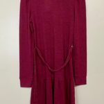 RDI Women’s Long Sleeve Ruffle Bottom Dress Maroon Size Small NWT Photo 6