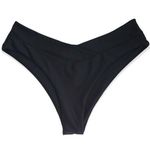 🆕Black High Cut Bikini Swimsuit Bottom Black Size L Photo 0
