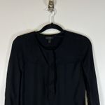 J.Crew  Black‎ Long Sleeve Button Up Tunic Top Blouse Shirt Women's Size 4 career Photo 1