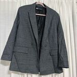 ZARA Dark Grey Plaid Blazer Photo 0
