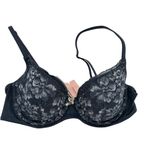 Victoria's Secret  Body By Victoria Lined Demi Blue Floral Lace Bra Size 34C Photo 0