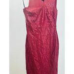 Solace London Red Burgundy Sequin One Shoulder Mock Neck Yara Gown size US 4 Photo 8
