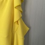 BOOHOO Bright Yellow Ruffle Sleeve Mini Dress | Size 24 Photo 3