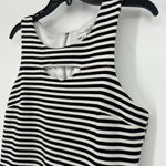 Olsenboye NEW  Bodycon Dress Black White Stripe Cut Out Sleeveless Size XL Photo 2
