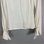 Workers for Freedom Silk Blouse Vintage Asymmetrical Cream White Petal Neckline Size M Photo 6