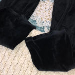 BCBGMAXAZRIA  size medium black velour sweatpants Photo 6