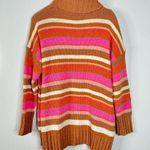 Aerie Chenille Striped Oversized Turtleneck Sweater Size Medium Photo 2