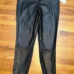 A New Day Womens XL Black Faux Leather Pleather Leggings Bikercore Edgy Moto New Photo 0