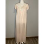 VTG Shadowline Peignoir Set M Pastel Pink Lace Robe Nightgown 70's Romantic Size M Photo 8