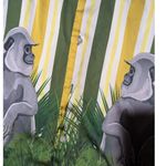 Averie Uma Green Yellow Striped Gorilla Graphic Two Piece Satin Pajama Set Sz L Size L Photo 1