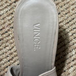 Vince Addie Taupe Leather Ankle Wrap Open Toe Bootie Heels Shoes Women's Size 6M Photo 3