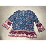 Beach Lunch Lounge Boho Tunic Blouse Top Multicolor Paisley Print Sz XL Photo 2