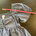 Japna  Smocked Puff Sleeve Square Neck Peplum Top Blue Cotton Small Cotagecore Photo 8