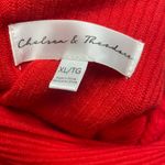 Chelsea & Theodore Red Ribbed Mock Neck Sweater Oversized Stretch Classic Size XL Photo 3