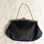 Kate Landry  Black Satin Rosette Evening Bag Clutch with Chain Strap & Rhinestone Photo 6