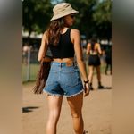 Lee Vintage  Women’s Size 30 Frayed Hem Cutoff Long Jean Shorts 100% Cotton Denim Photo 1