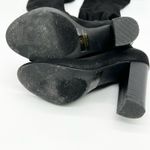 Olivia Fargiano Womens 6 Over the Knee Peep Toe Sueded Fabric Heeled Boot Black Photo 3