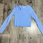 Marshalls Light Blue Ribbed Long Sleeve Crop Top Photo 0
