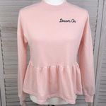 Planet Gold  Dream On Peplum Pink Sweatshirt-XS Photo 0