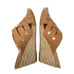 Nurture Anitaa Wedge Heel Size 8 Strappy Leather Sandal Espadrille Brown Tan Photo 4