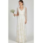 Lulus  Sweet Love Floral Lace Beaded Maxi Dress, Ivory, Small Photo 1