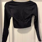 Aerie Offline NWT Black Ribbed Long Sleeve Cropped Top Size Small Photo 4