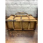 Vintage Straw Handmade Bag Summer Beach Weave With Lid Chinese Accents Photo 6