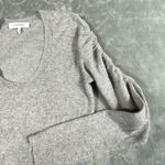 FRAME 100% Cashmere Sweater Small Ruched Sleeve Scoop Neck Gray Chic Timeless Photo 7