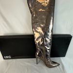 INC International‎ Concepts Silver Over the Knee Boots with Mirror Finish Size 5 Photo 4