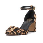 Vince Camuto NWT  Hendriy Leopard Print Block Heel Ankle Strap Pumps Tan 9 Photo 2