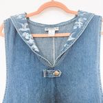 VTG HAIKS Womens Denim Maxi Dress XL Nautical Lighthouse Painted 90s Coastal Blue Size undefined Photo 3