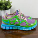 Nike  Free Run + 2 DB Doernbecher Violet Green Blue Women's Sz 6.5 Running Shoes Photo 2