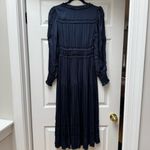 OPT Navy Blue Satin Midi Dress, size Large Photo 4