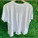 Bobi  - White Short Sleeved T-Shirt | Slight Crop - Ruffle Hem - NWT - Cotton -XL Photo 6