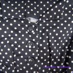 Vintage black and white‎ polka dot cap sleeve diamond neckline dress, size XXS Photo 13