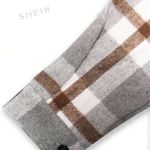 SheIn Plaid Flap Pocket Drop Shoulder Coat Photo 4