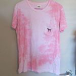 PINK - Victoria's Secret  tie dye short sleeve t-shirt with pocket in pink and black size XS. Photo 0