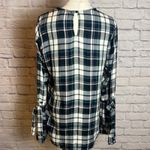 Blue Rain Women's L Green Plaid Top Rayon Cutout Neck casual grungecore Photo 2