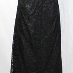 Vintage 80s 90s Black Lace Plus Size Skirt 18W by Chez California Corporate Goth Photo 0