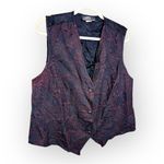 Vintage Dark Red Paisley Jacquard Vest Gothic Romantic Baroque Academia L Black Size L Photo 1