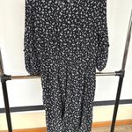 Madewell Black Ditsy Floral Jumpsuit Long Sleeve Flowy Baby’s Breath Sz XL Photo 5
