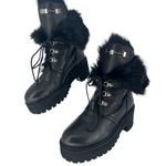Giuseppe Zanotti Black Leather and Fur Phillis Boots Photo 1