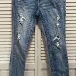 Ariya Jeans Juniors Light Wash Skinny Denim Jeans Distressed Low Rise Size 9/10 Photo 0