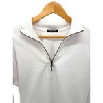 Talentless  Cropped Quarter Zip Sweatshirt White Minimal Luxe Cotton Size S Photo 3