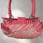 Guess  Zebra Print Canvas Y2k Shoulder Bag Purse Pink Animal Print Vintage Photo 4